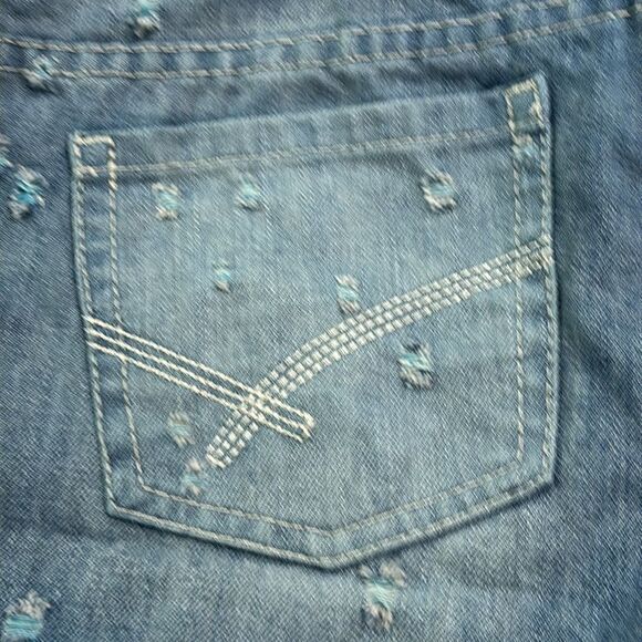 Billabong | Women’s Blue Denim Distressed Short Fit Jeans Shorts - Picture 12 of 14